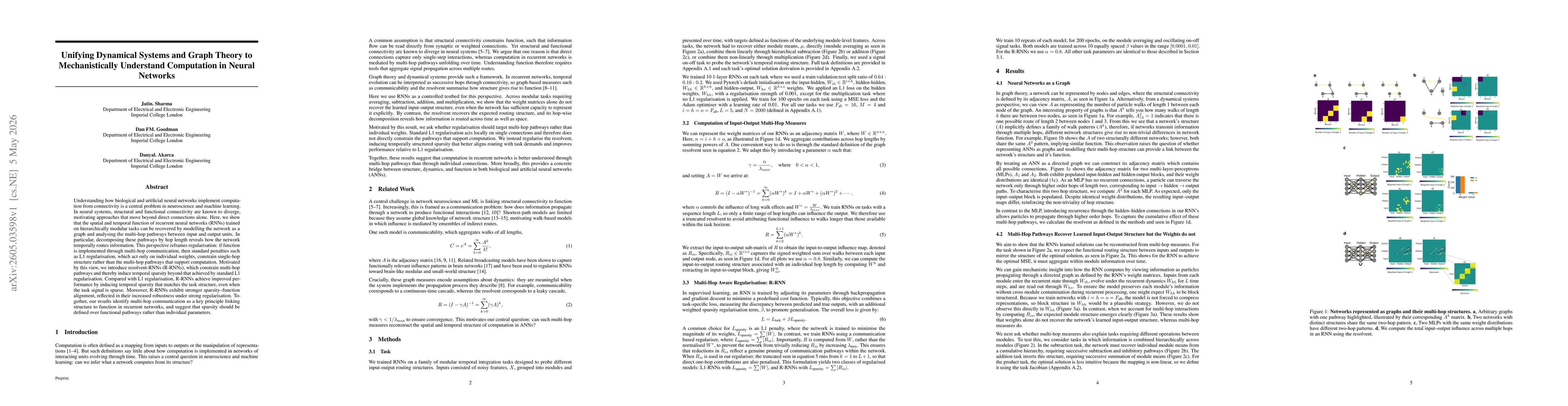 Thumbnail for Unifying Dynamical Systems and Graph Theory to Mechanistically Understand Computation in Neural Networks