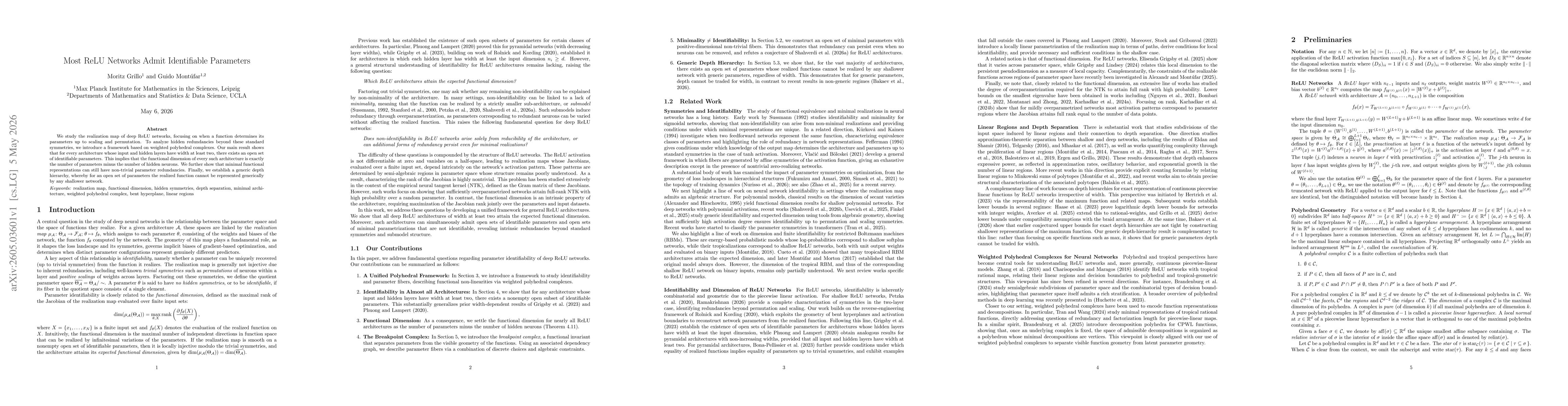 Thumbnail for Most ReLU Networks Admit Identifiable Parameters