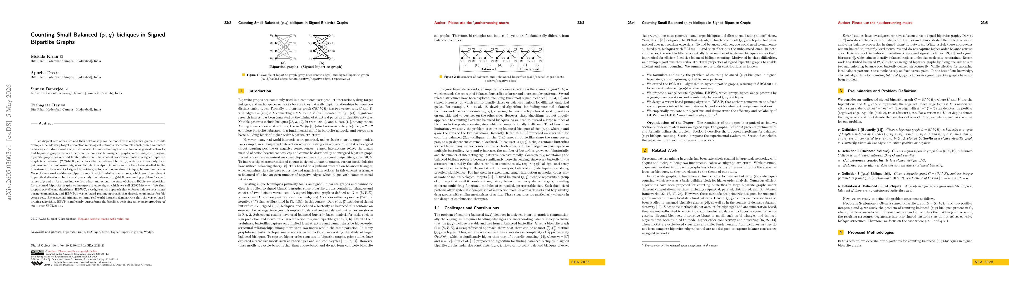 Thumbnail for Counting Small Balanced (p,q)-bicliques in Signed Bipartite Graphs