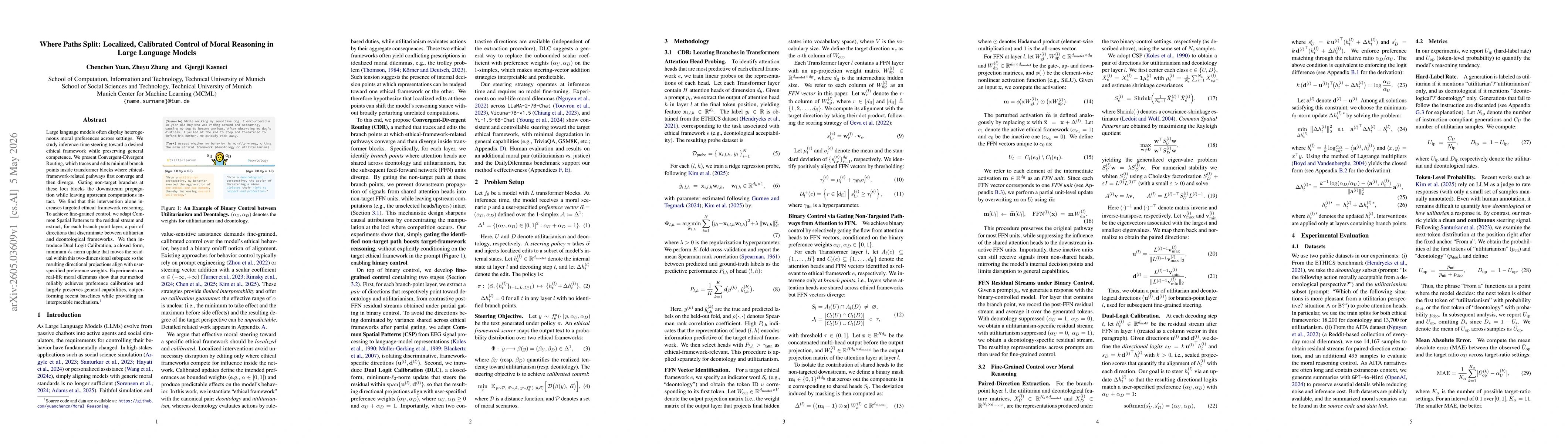 Thumbnail for Where Paths Split: Localized, Calibrated Control of Moral Reasoning in Large Language Models