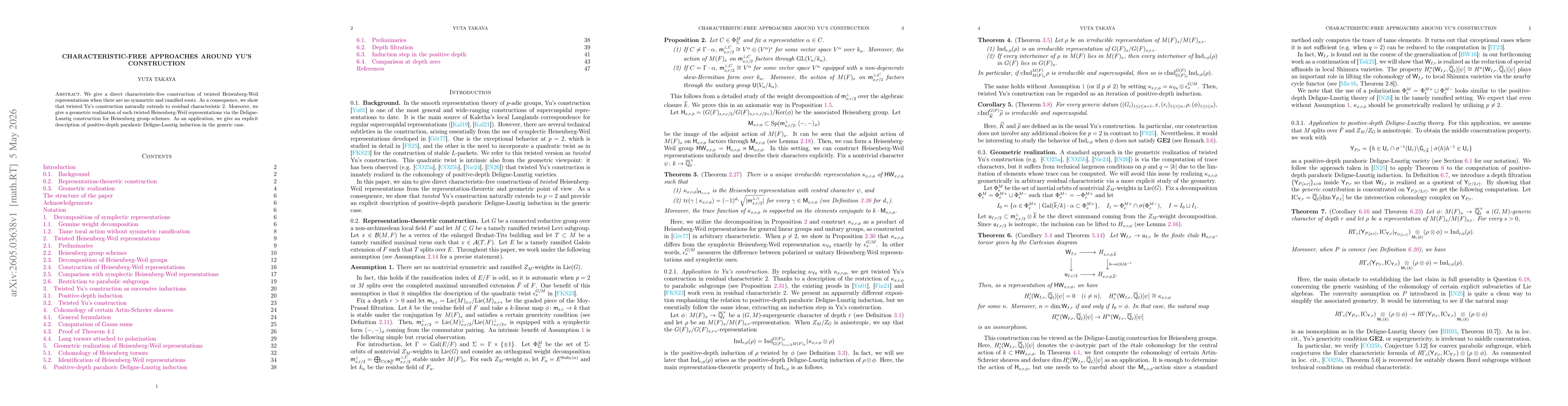 Thumbnail for Characteristic-free approaches around Yu's construction