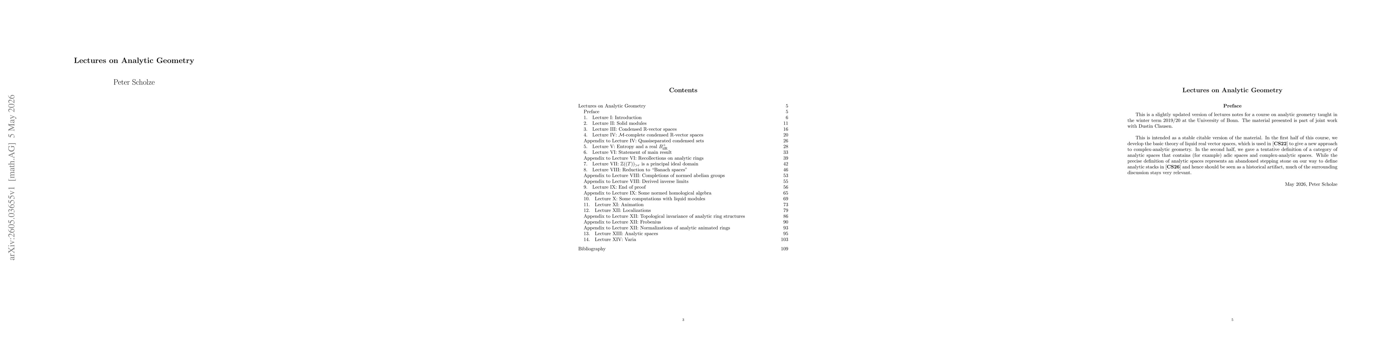 Thumbnail for Lectures on Analytic Geometry
