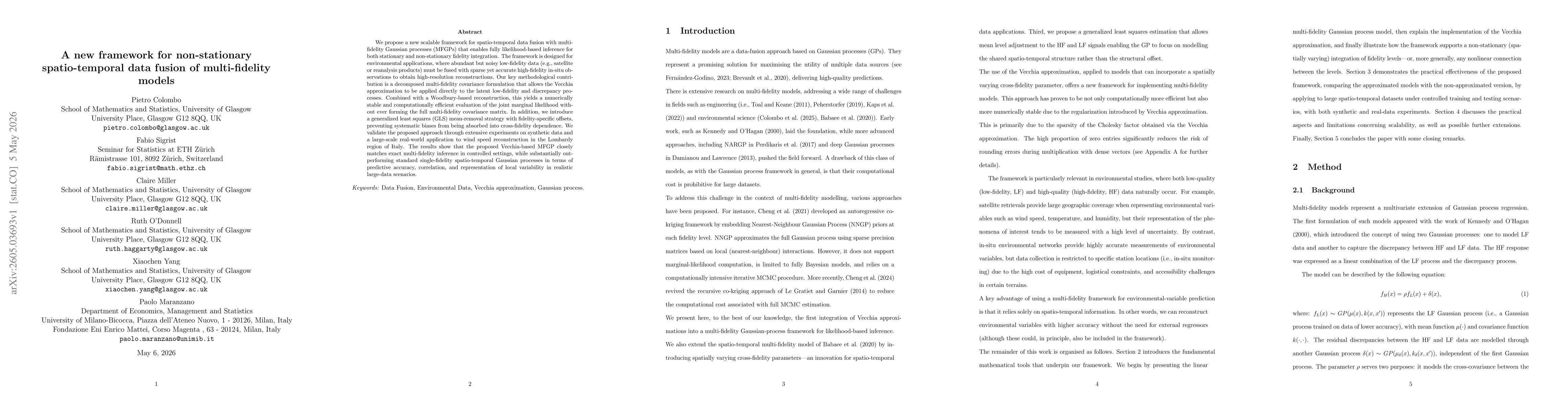Thumbnail for A new framework for non-stationary spatio-temporal data fusion of multi-fidelity models