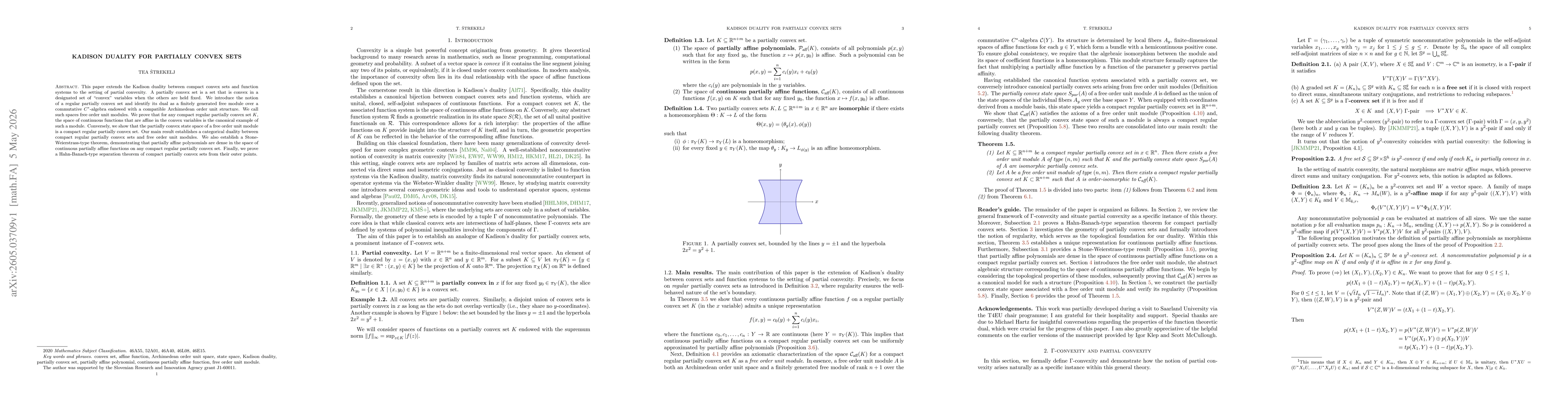Thumbnail for Kadison duality for partially convex sets