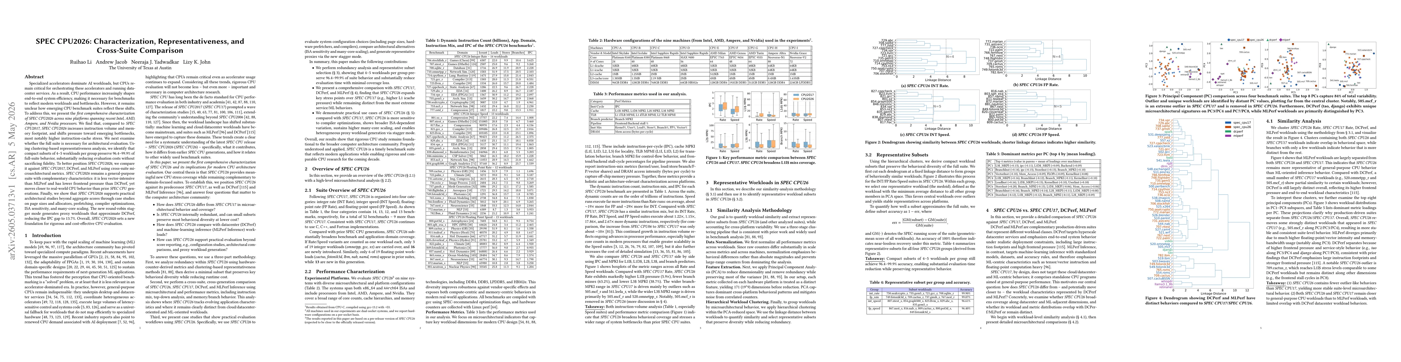 Thumbnail for SPEC CPU2026: Characterization, Representativeness, and Cross-Suite Comparison