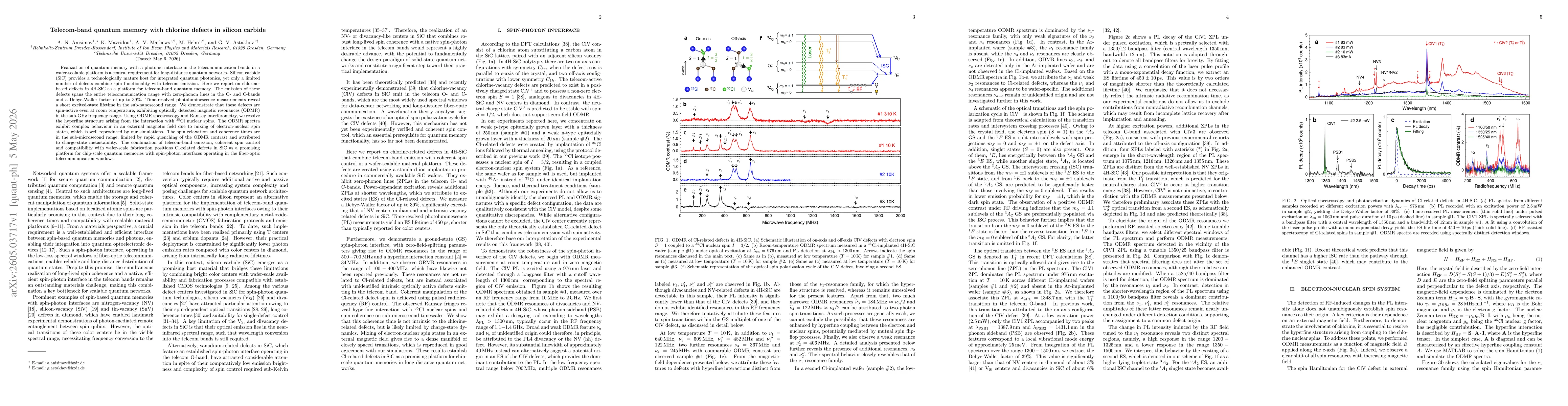 Thumbnail for Telecom-band quantum memory with chlorine defects in silicon carbide