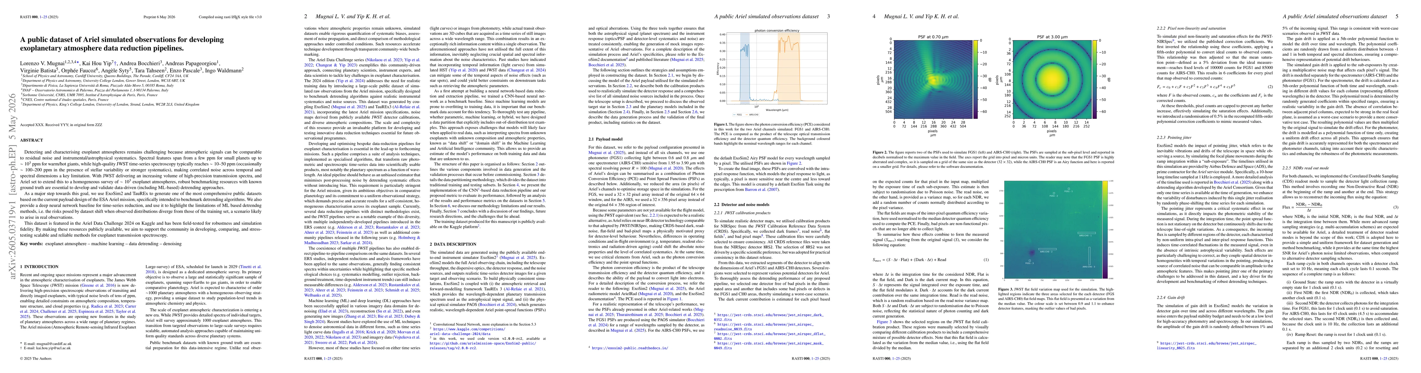 Thumbnail for A public dataset of Ariel simulated observations for developing exoplanetary atmosphere data reduction pipelines