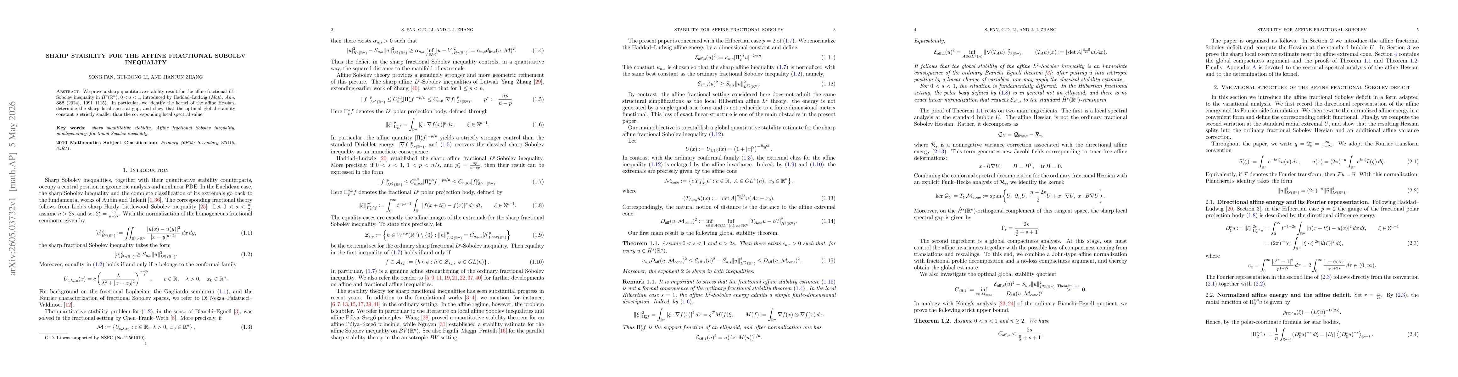 Thumbnail for Sharp Stability for the Affine Fractional Sobolev Inequality
