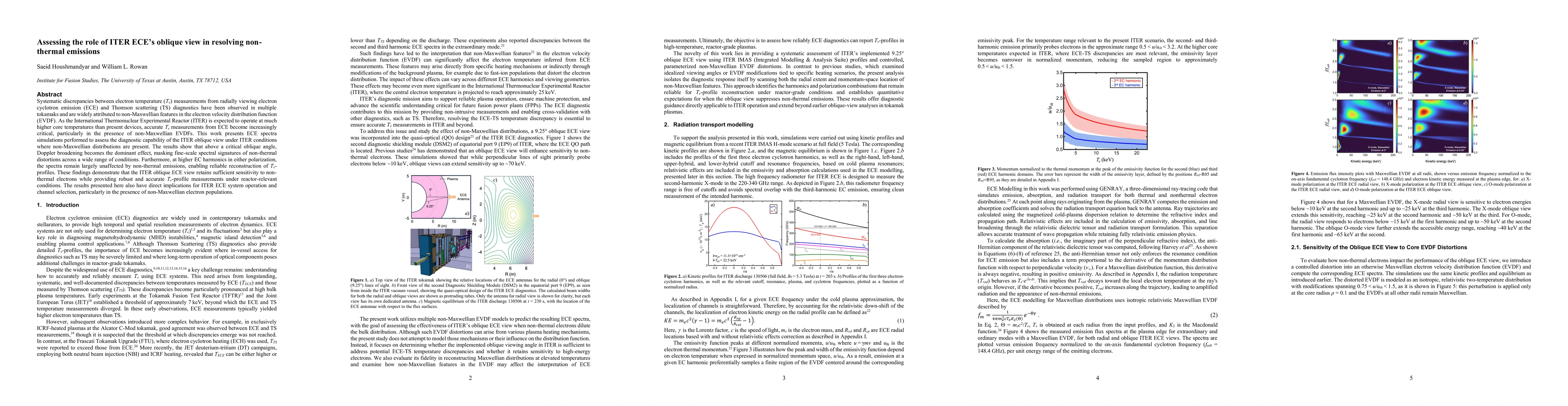 Thumbnail for Assessing the role of ITER ECE oblique view in resolving non-thermal emissions