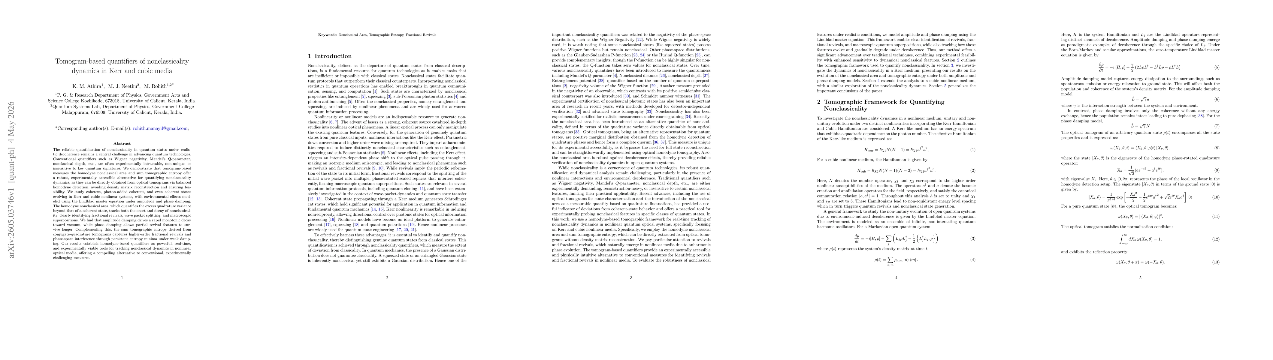 Thumbnail for Tomogram-based quantifiers of nonclassicality dynamics in Kerr and cubic media