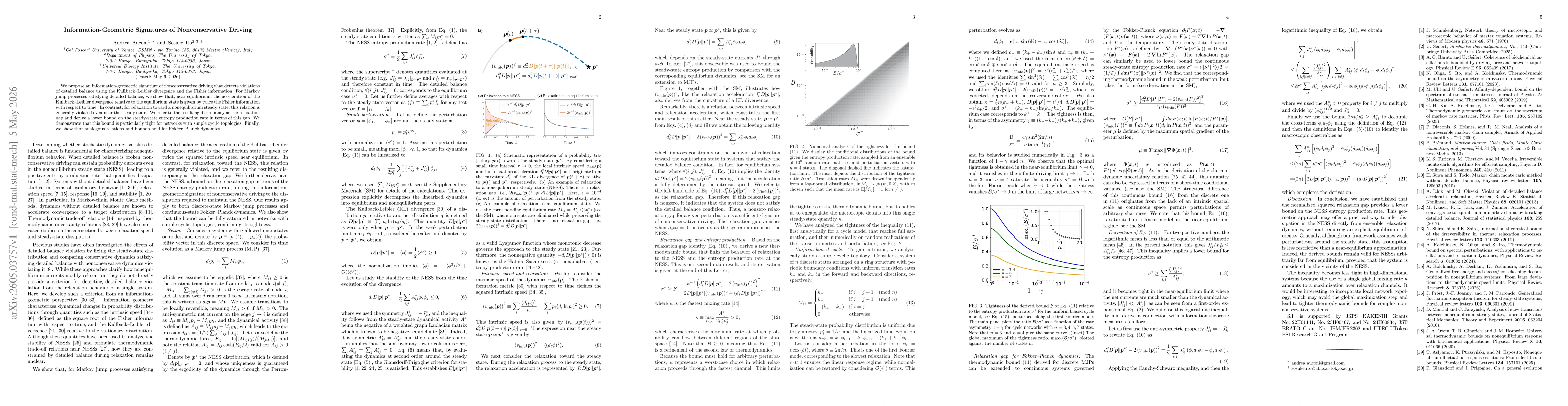 Thumbnail for Information-Geometric Signatures of Nonconservative Driving