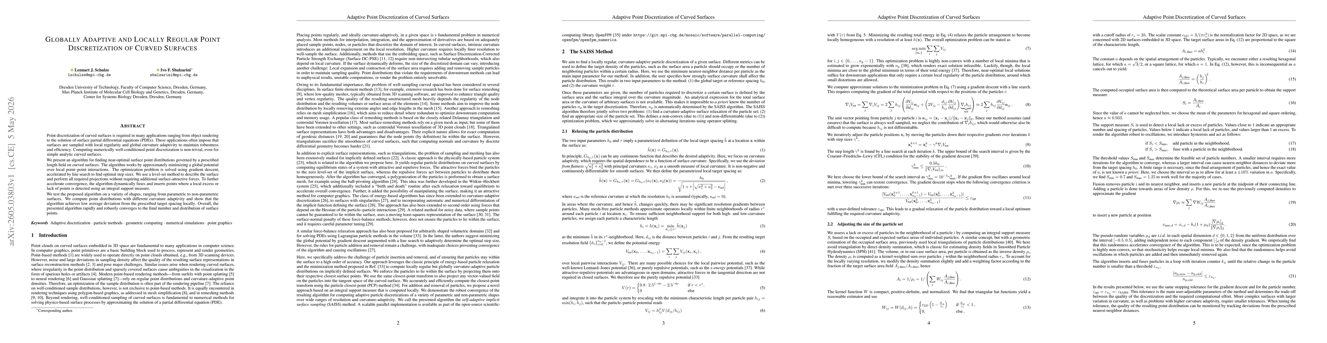 Thumbnail for Globally adaptive and locally regular point discretization of curved surfaces