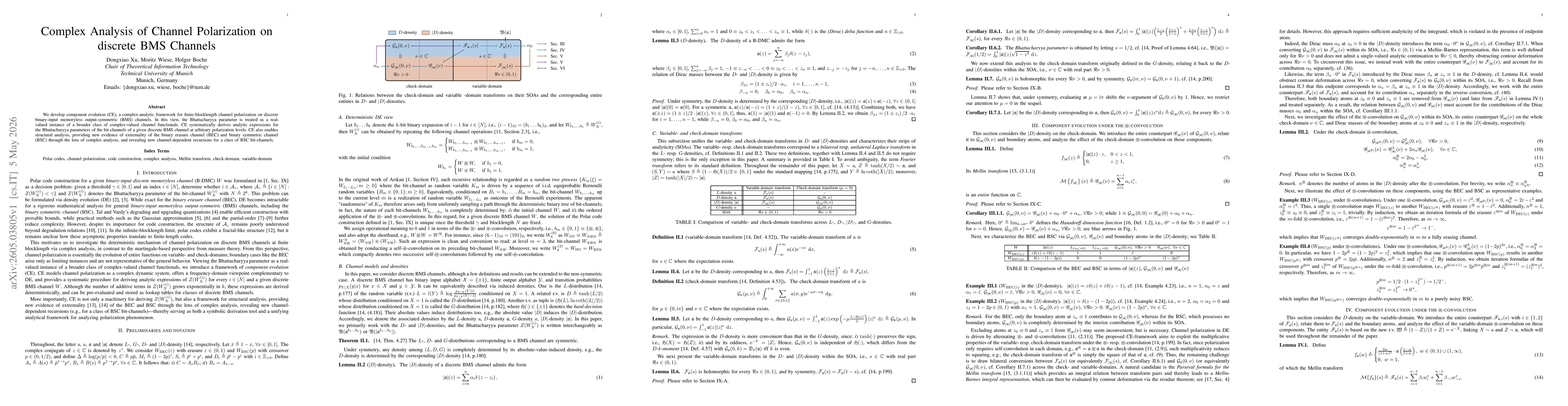 Thumbnail for Complex Analysis of Channel Polarization on discrete BMS Channels