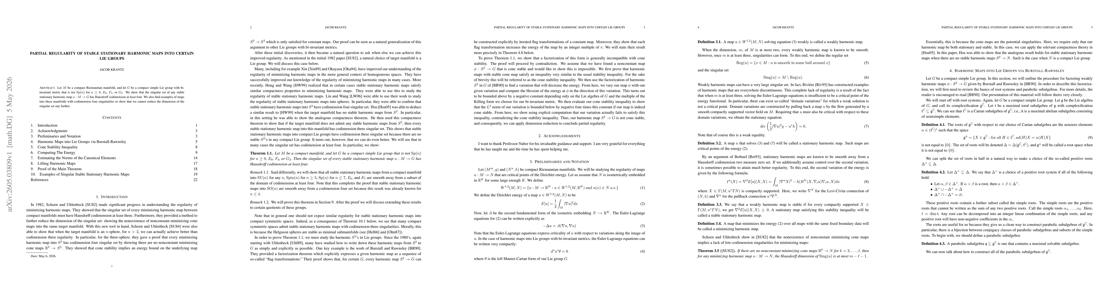Thumbnail for Partial Regularity of Stable Stationary Harmonic Maps into Certain Lie Groups