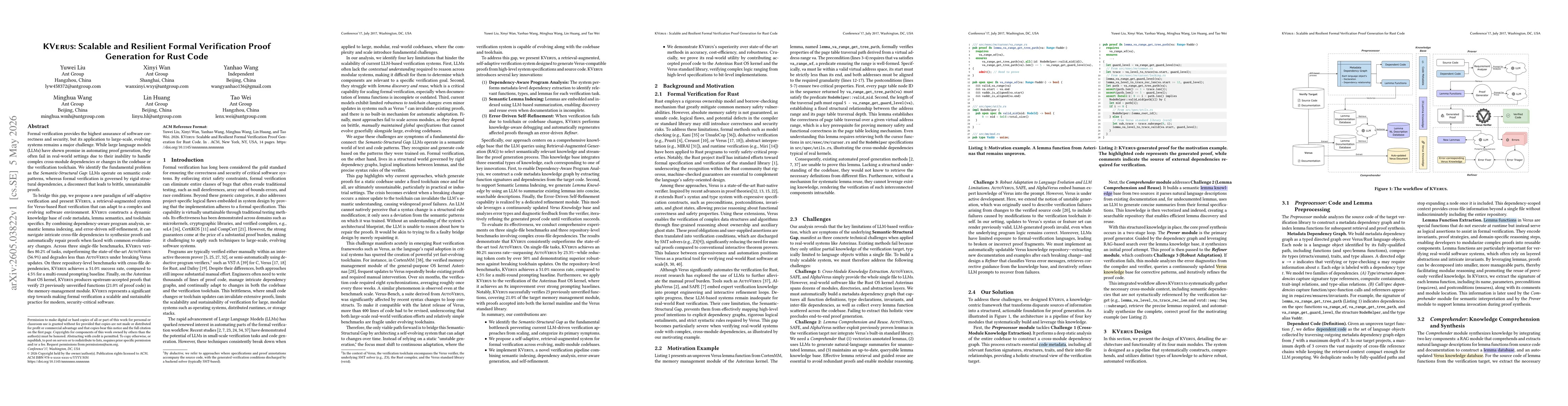 Thumbnail for KVerus: Scalable and Resilient Formal Verification Proof Generation for Rust Code