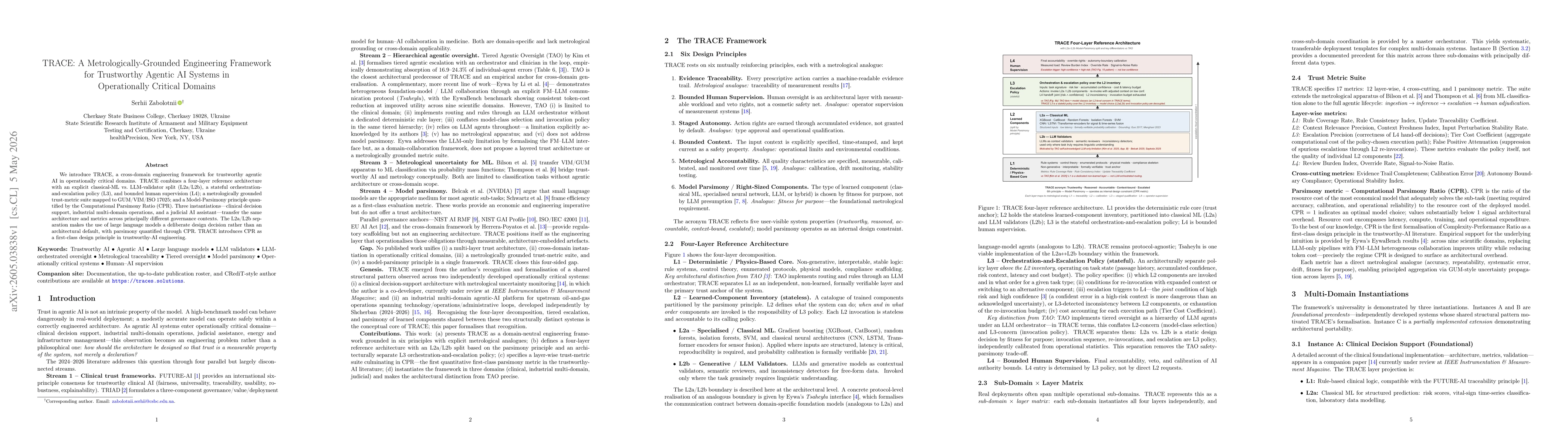 Thumbnail for TRACE: A Metrologically-Grounded Engineering Framework for Trustworthy Agentic AI Systems in Operationally Critical Domains