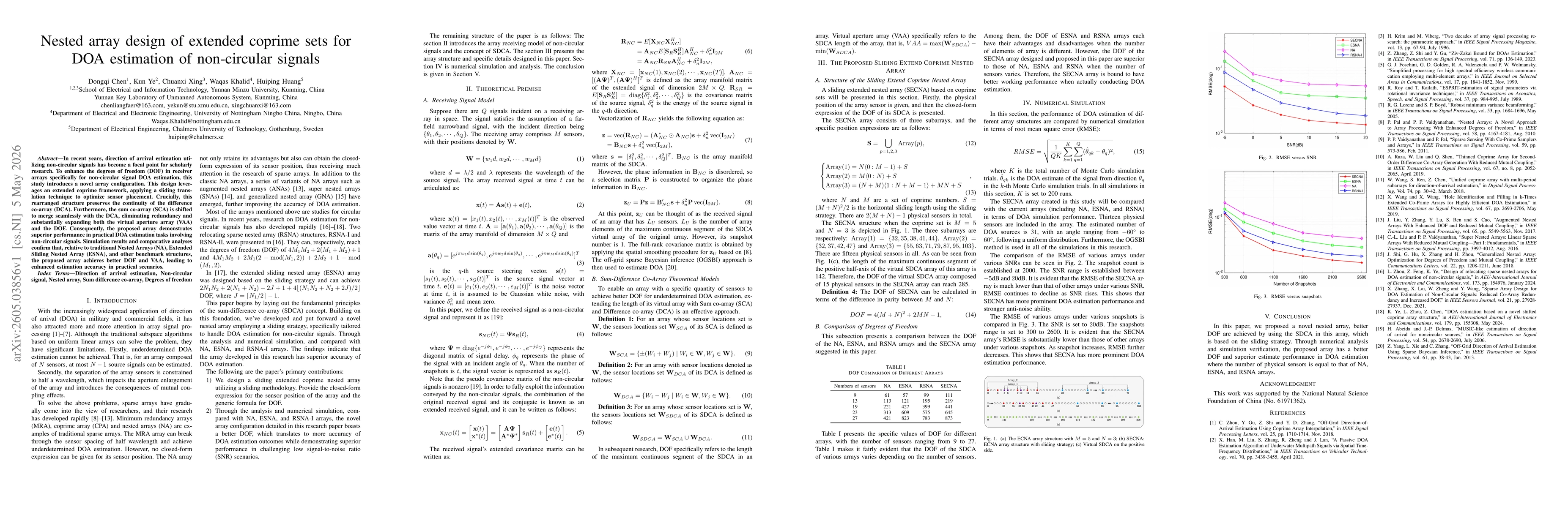 Thumbnail for Nested array design of extended coprime sets for DOA estimation of non-circular signals