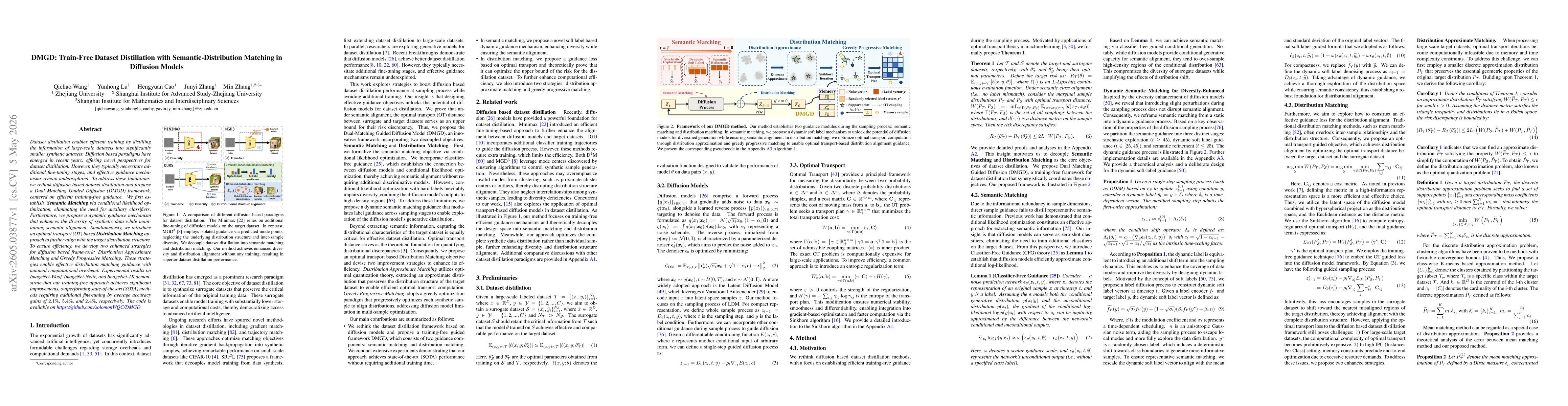 Thumbnail for DMGD: Train-Free Dataset Distillation with Semantic-Distribution Matching in Diffusion Models