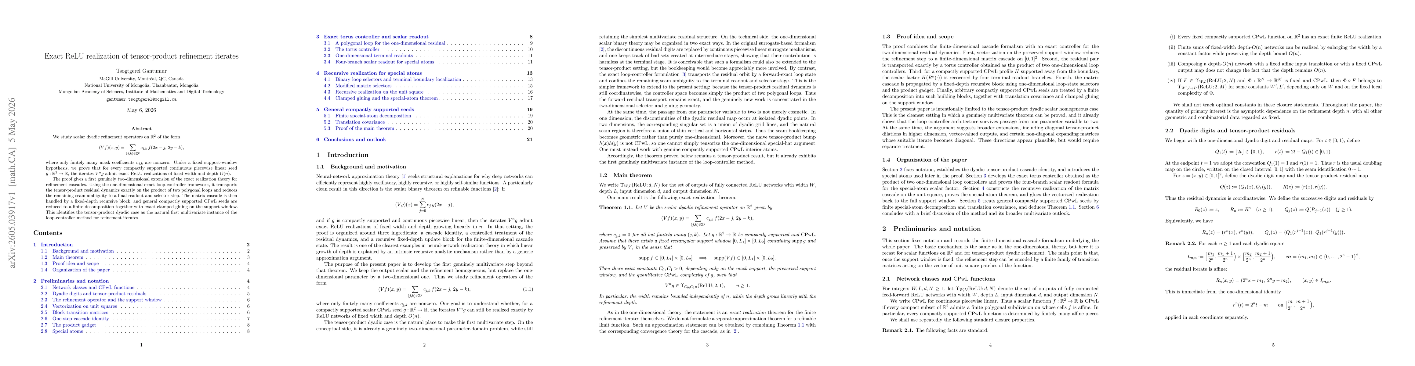 Thumbnail for Exact ReLU realization of tensor-product refinement iterates