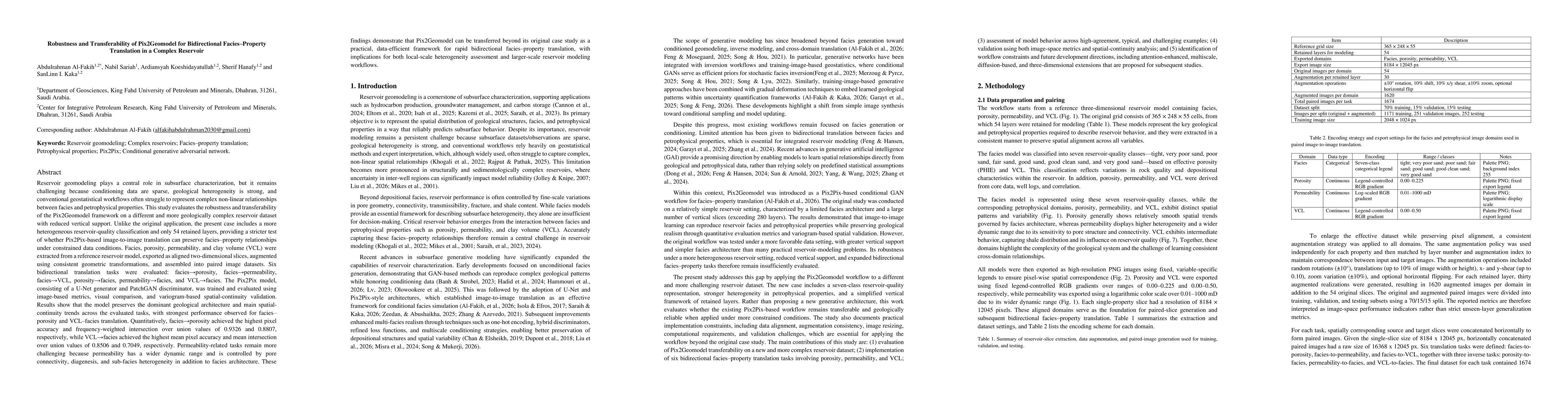 Thumbnail for Robustness and Transferability of Pix2Geomodel for Bidirectional Facies Property Translation in a Complex Reservoir