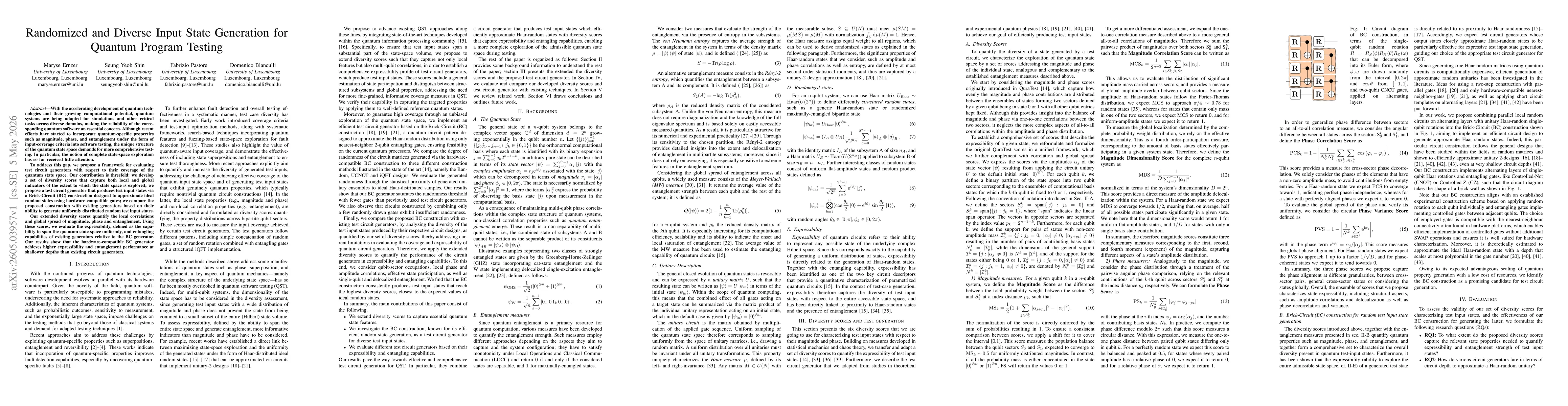Thumbnail for Randomized and Diverse Input State Generation for Quantum Program Testing