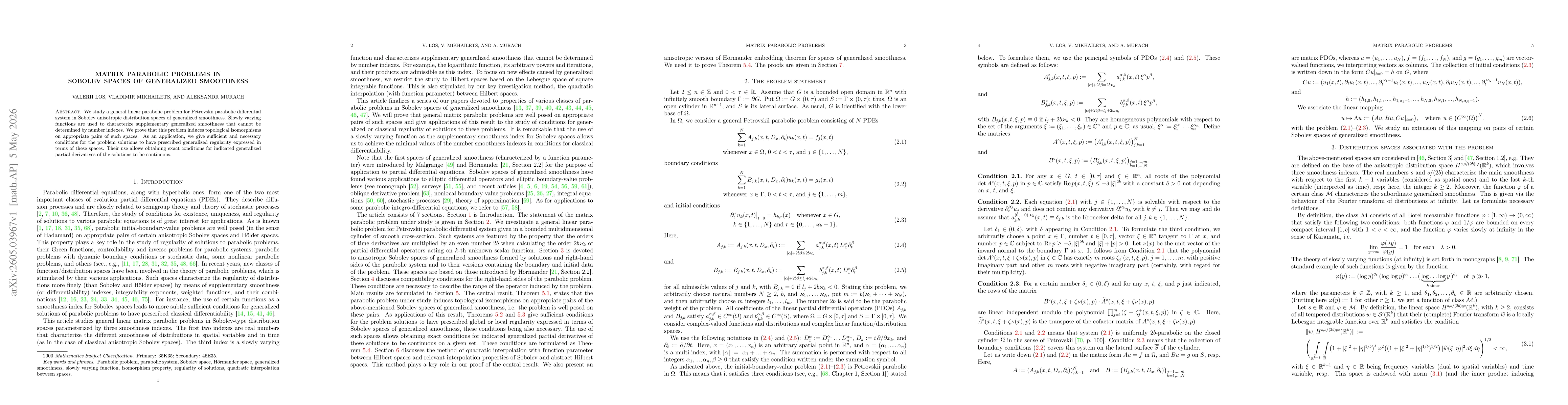 Thumbnail for Matrix parabolic problems in Sobolev spaces of generalized smoothness
