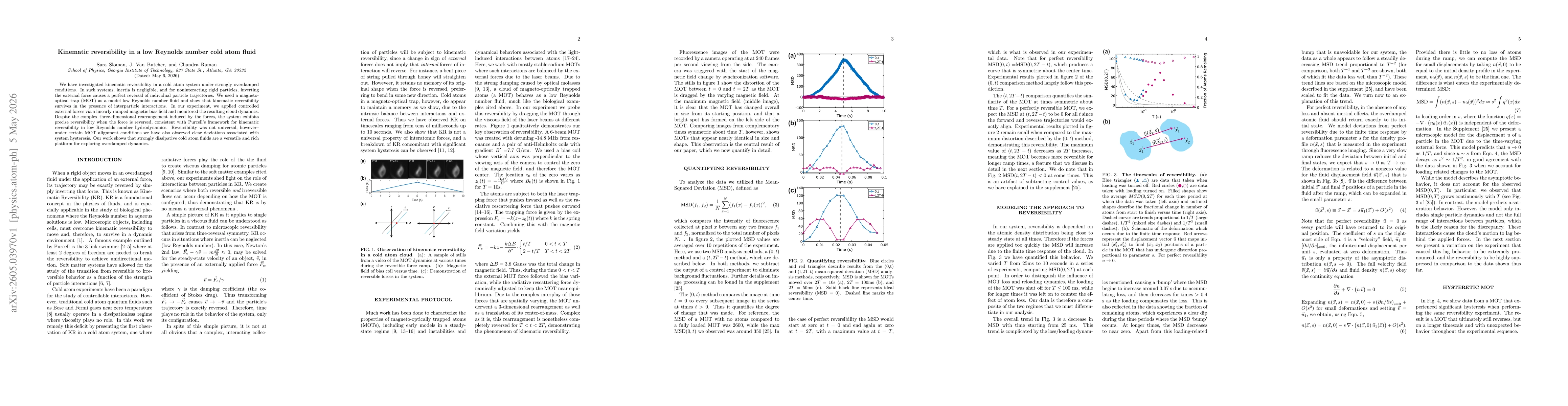 Thumbnail for Kinematic reversibility in a low Reynolds number cold atom fluid