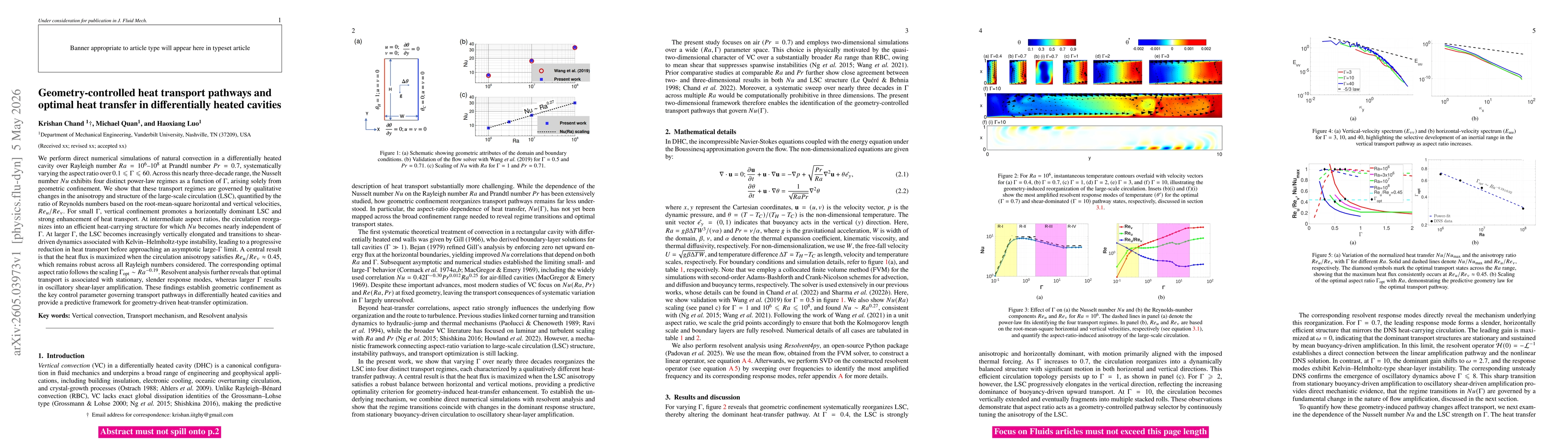 Thumbnail for Geometry-controlled heat transport pathways and optimal heat transfer in differentially heated cavities