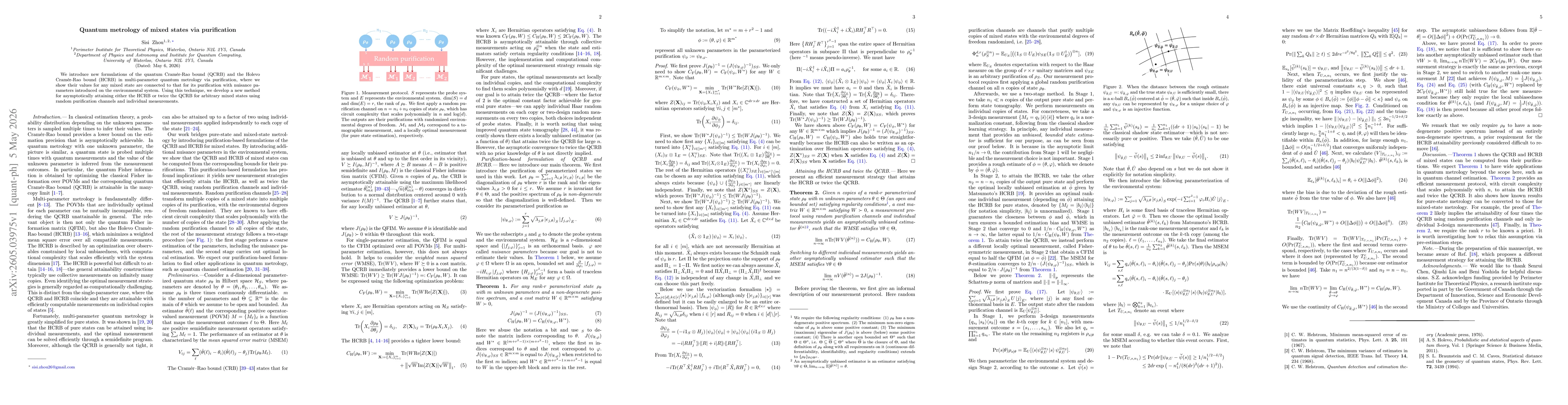 Thumbnail for Quantum metrology of mixed states via purification