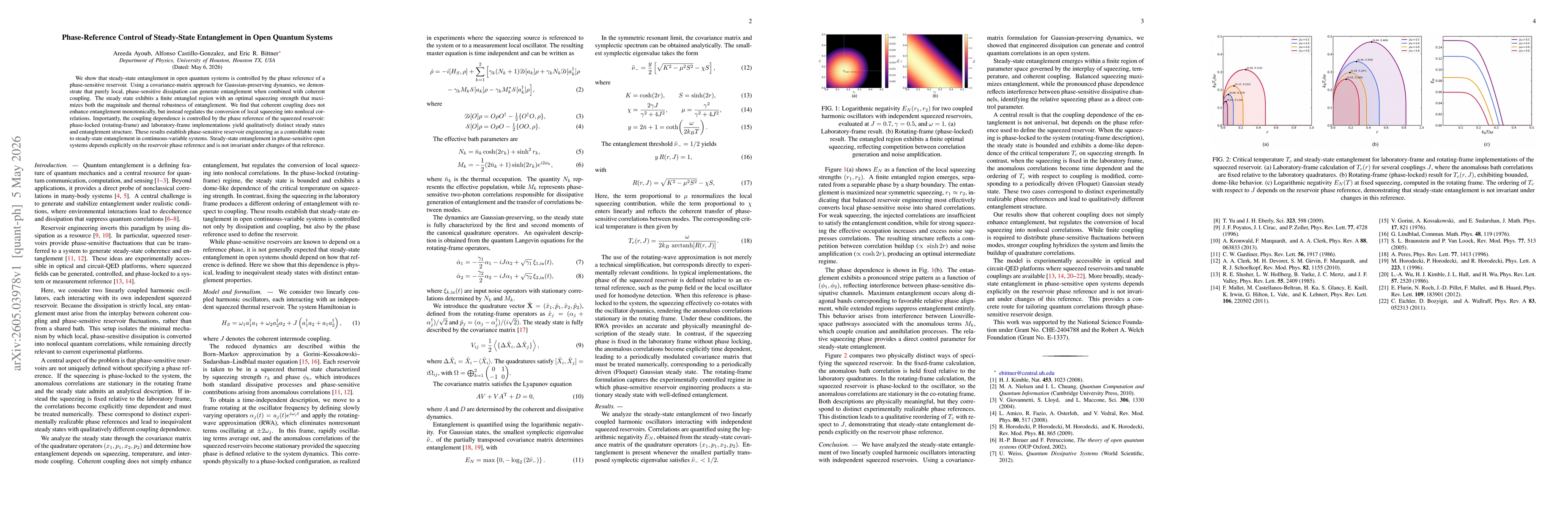Thumbnail for Phase-Reference Control of Steady-State Entanglement in Open Quantum Systems