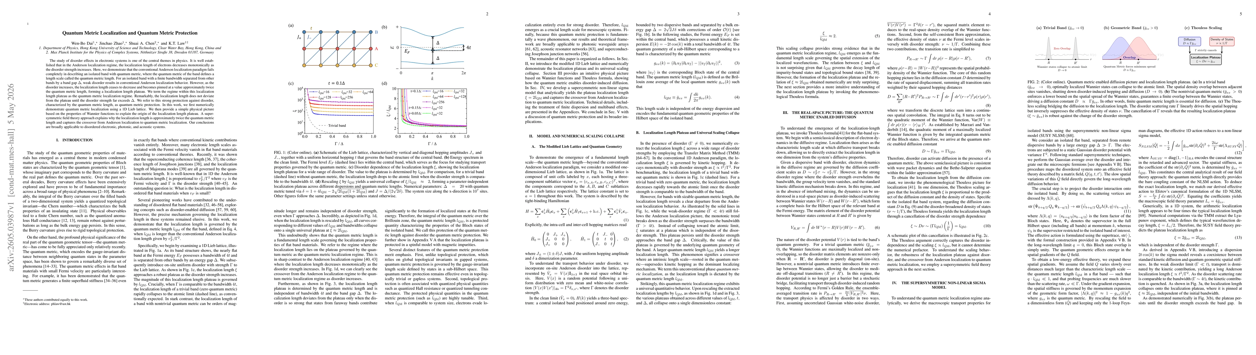 Thumbnail for Quantum Metric Localization and Quantum Metric Protection