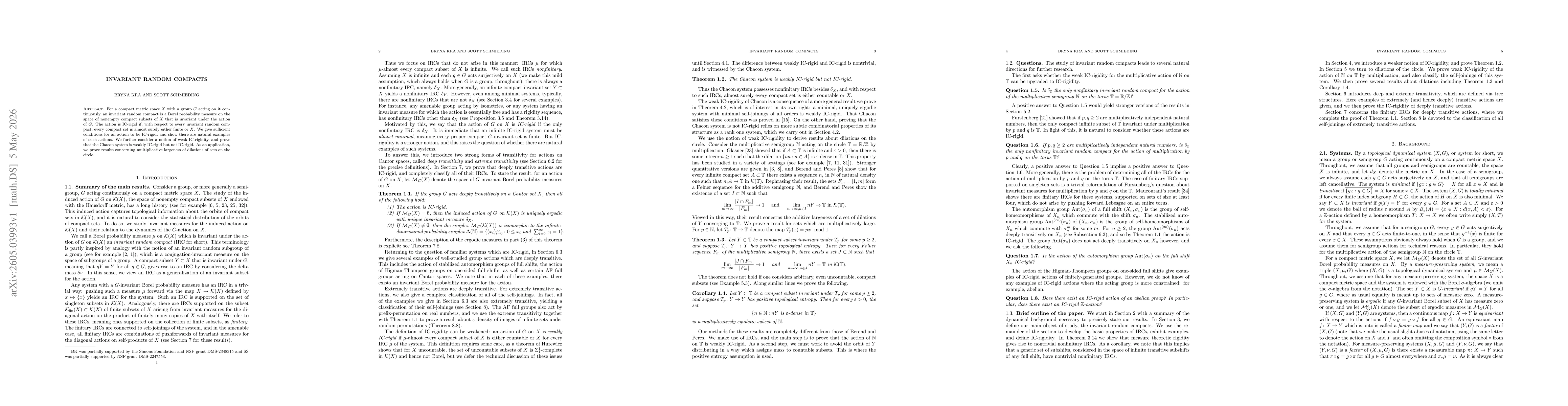 Thumbnail for Invariant random compacts