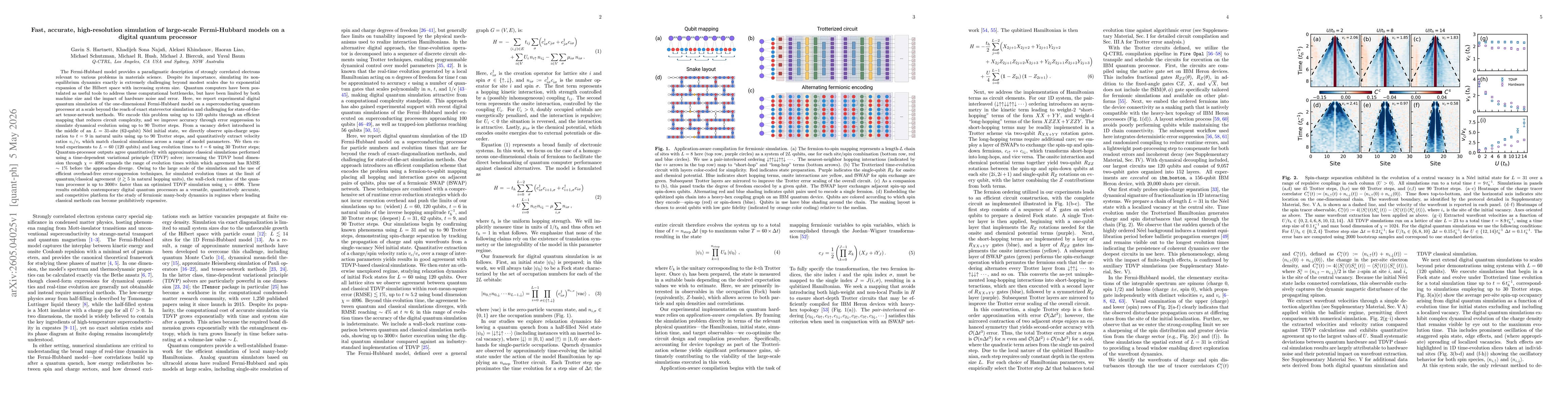 Thumbnail for Fast, accurate, high-resolution simulation of large-scale Fermi-Hubbard models on a digital quantum processor