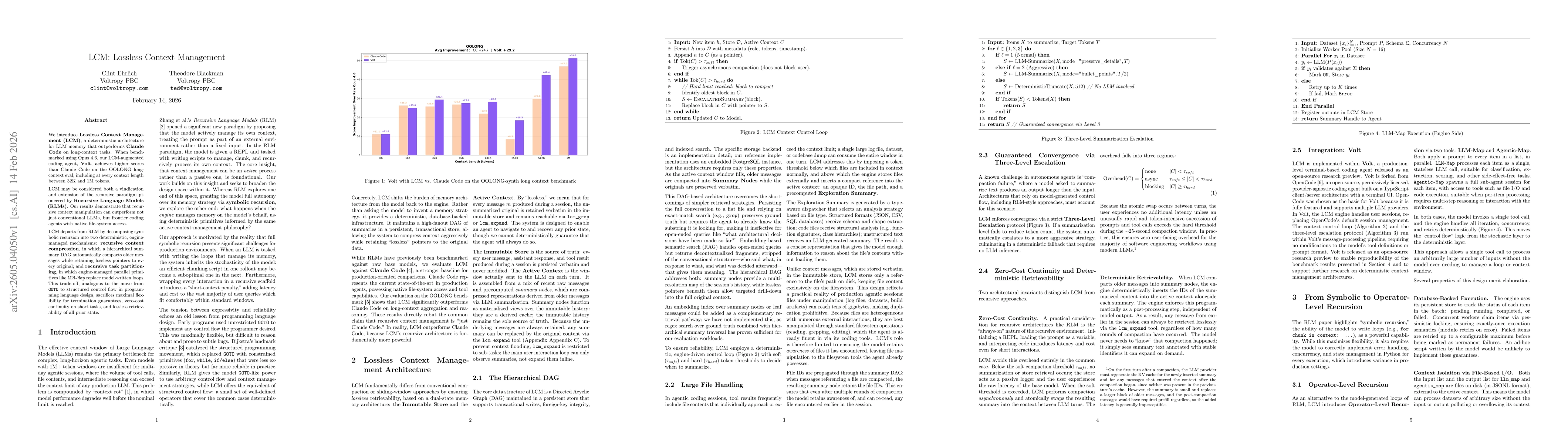 Thumbnail for LCM: Lossless Context Management