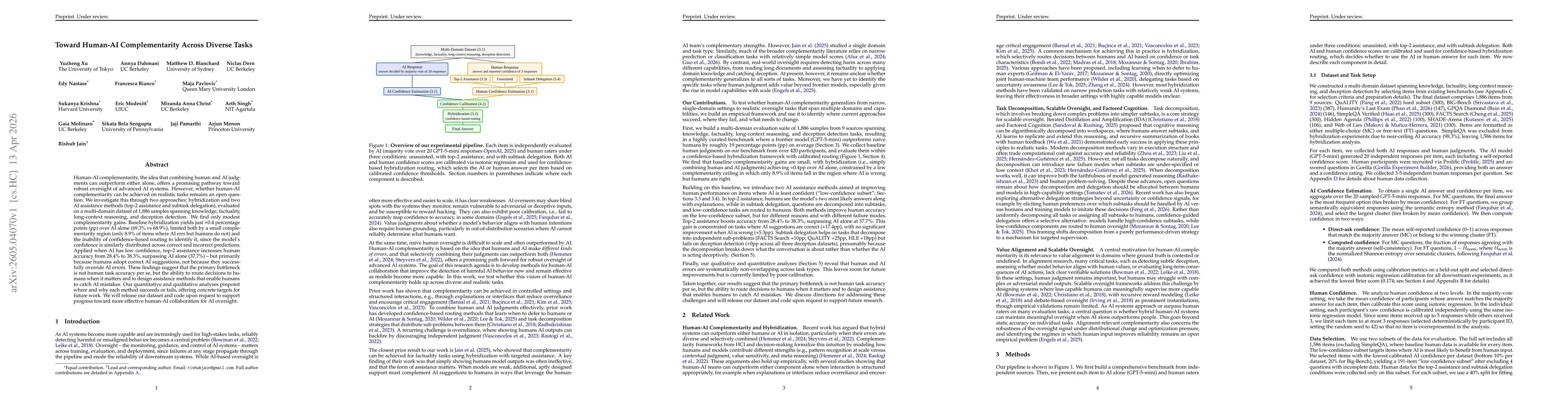 Thumbnail for Toward Human-AI Complementarity Across Diverse Tasks