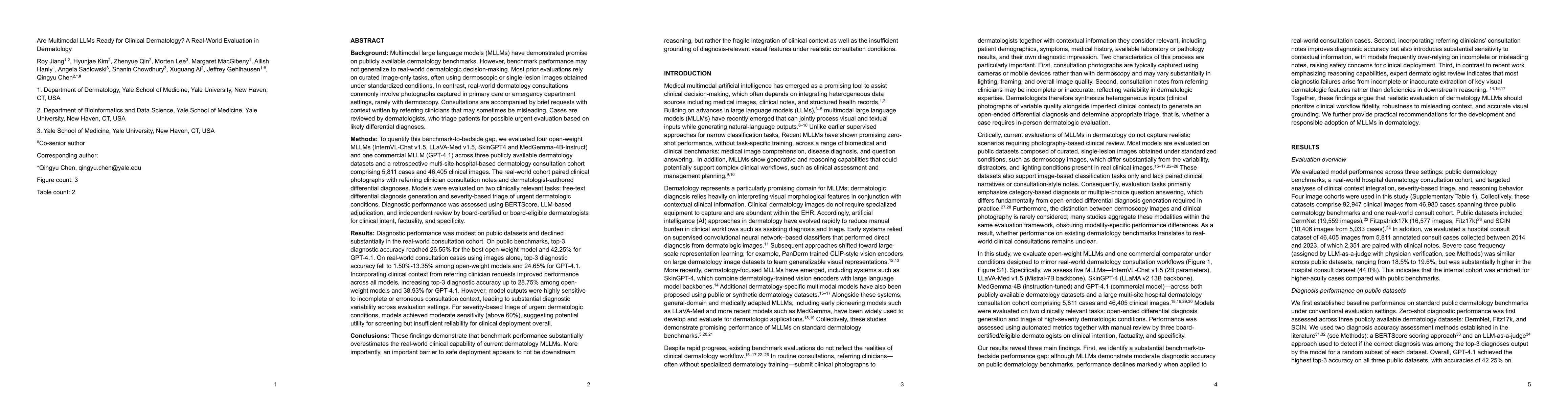 Thumbnail for Are Multimodal LLMs Ready for Clinical Dermatology? A Real-World Evaluation in Dermatology