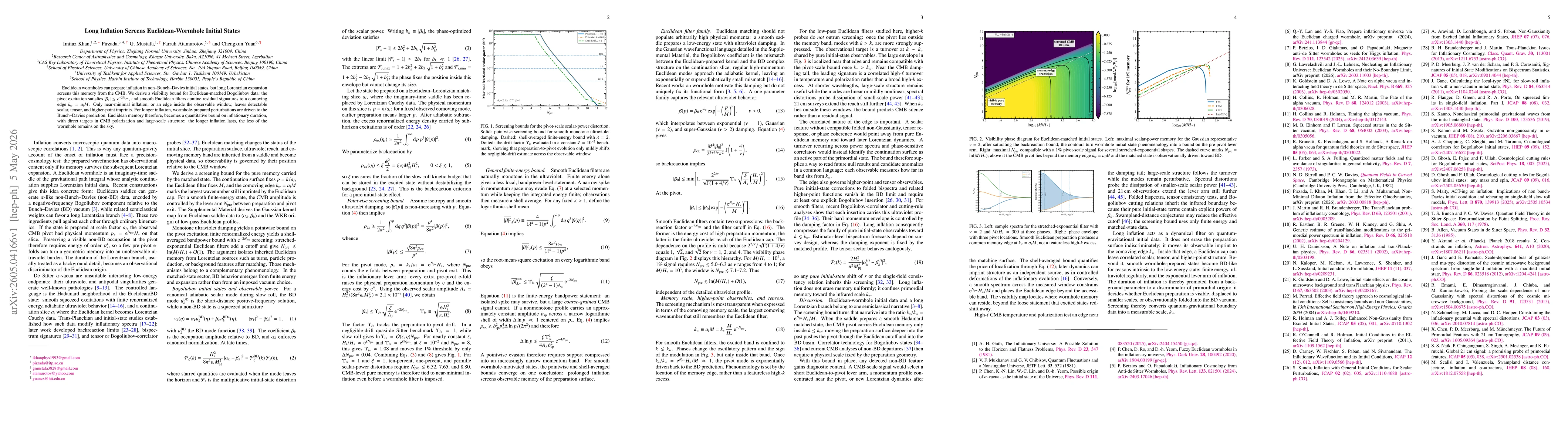 Thumbnail for Long Inflation Screens Euclidean-Wormhole Initial States
