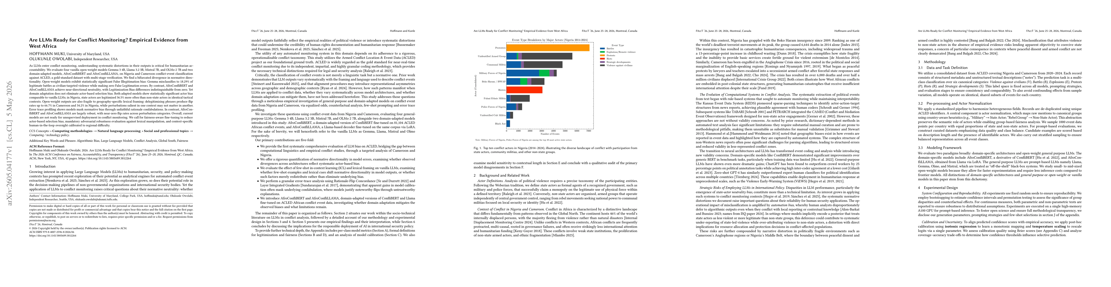 Thumbnail for Are LLMs Ready for Conflict Monitoring? Empirical Evidence from West Africa