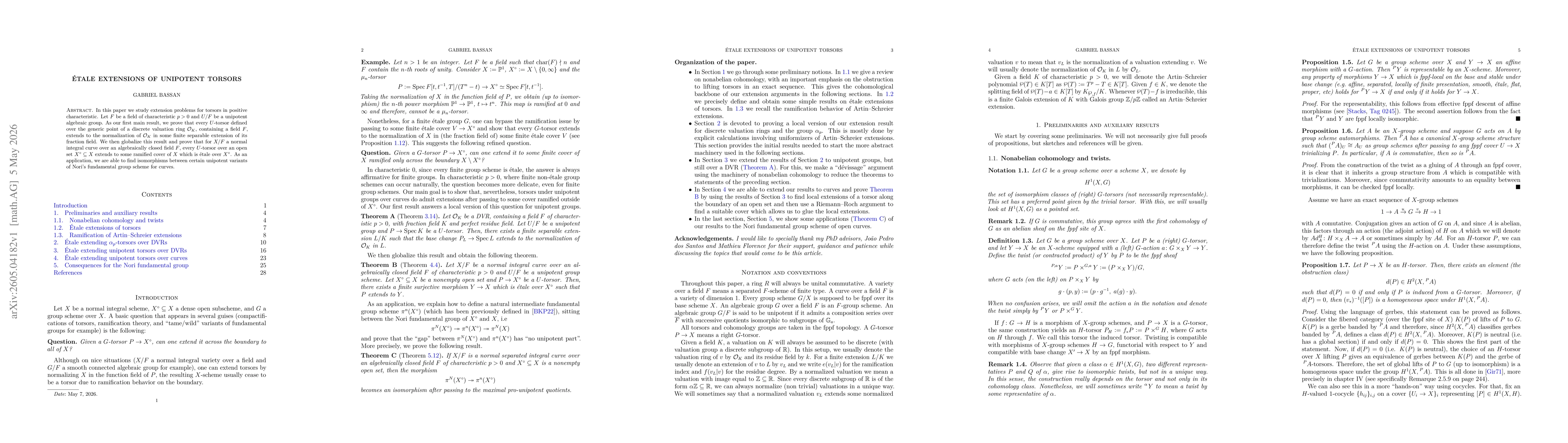 Thumbnail for Étale Extensions of Unipotent Torsors