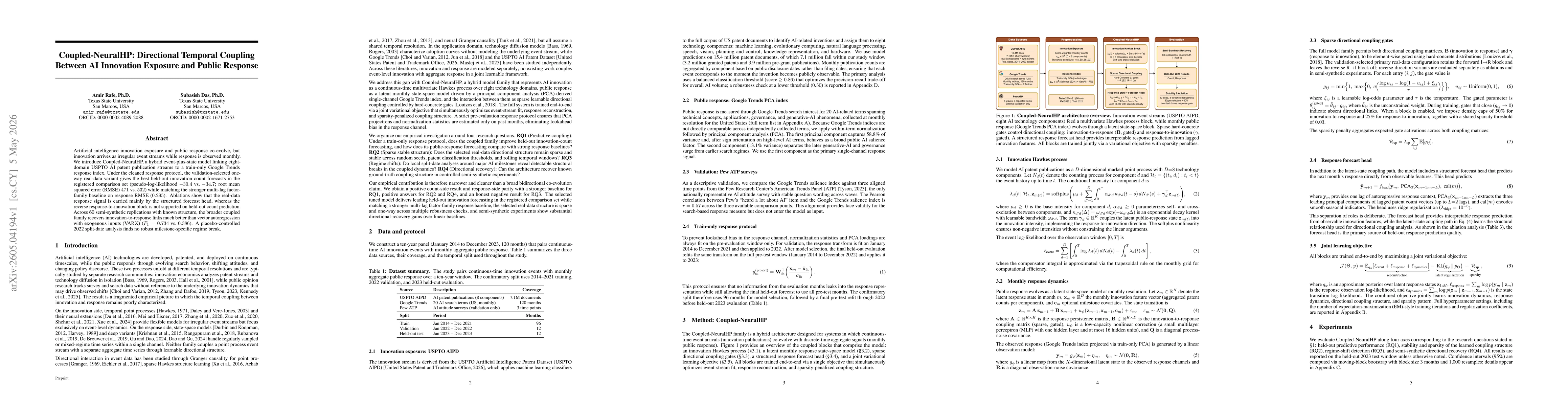 Thumbnail for Coupled-NeuralHP: Directional Temporal Coupling Between AI Innovation Exposure and Public Response