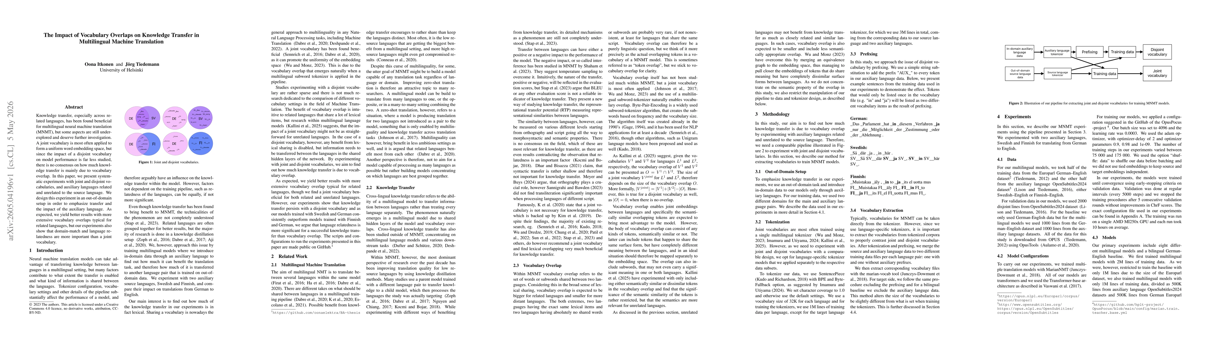 Thumbnail for The Impact of Vocabulary Overlaps on Knowledge Transfer in Multilingual Machine Translation