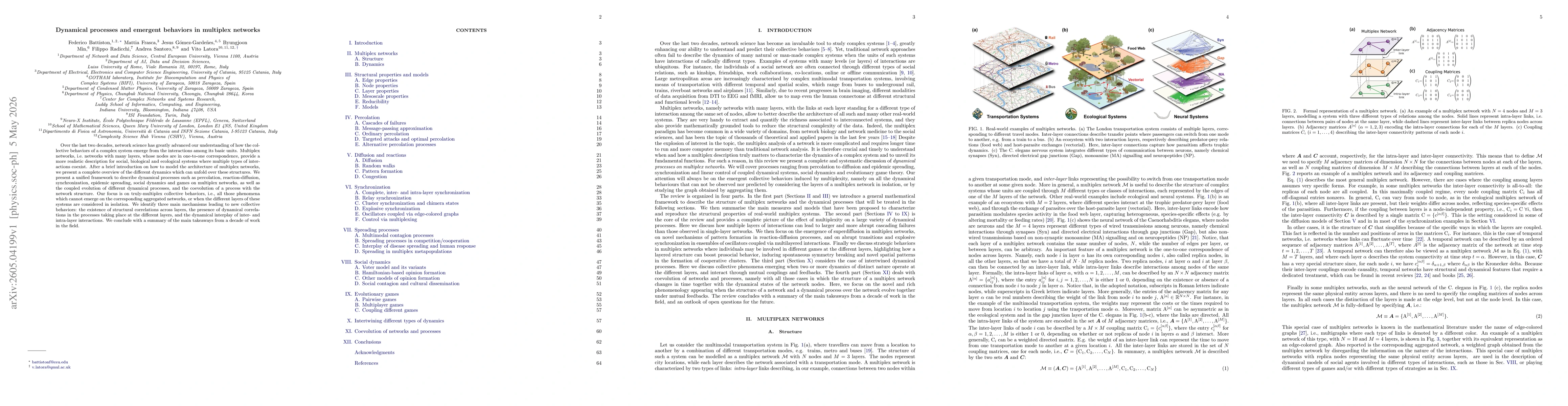 Thumbnail for Dynamical processes and emergent behaviors in multiplex networks