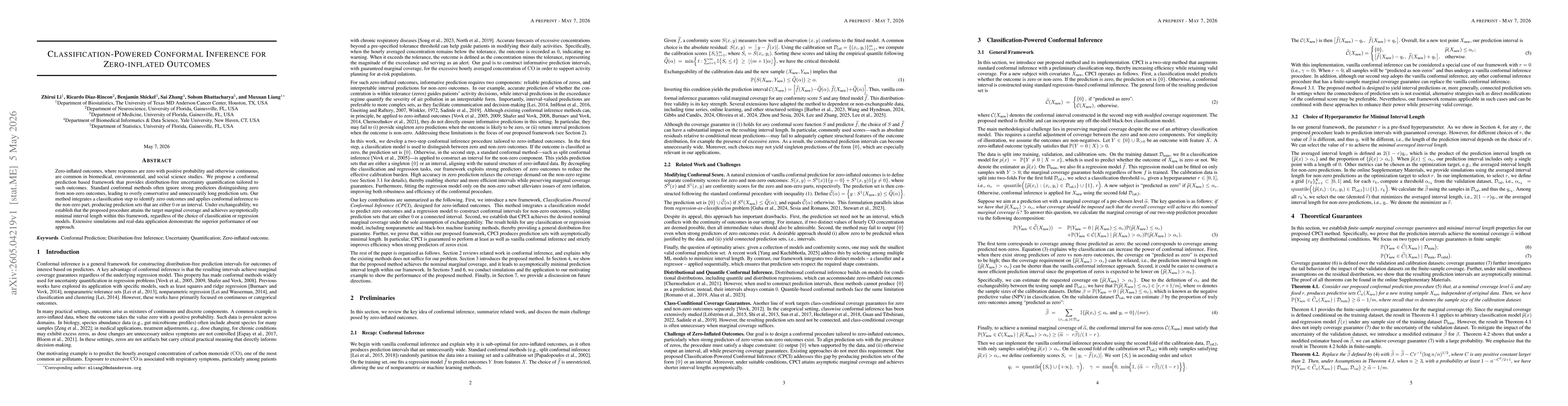 Thumbnail for Classification-Powered Conformal Inference for Zero-inflated Outcomes