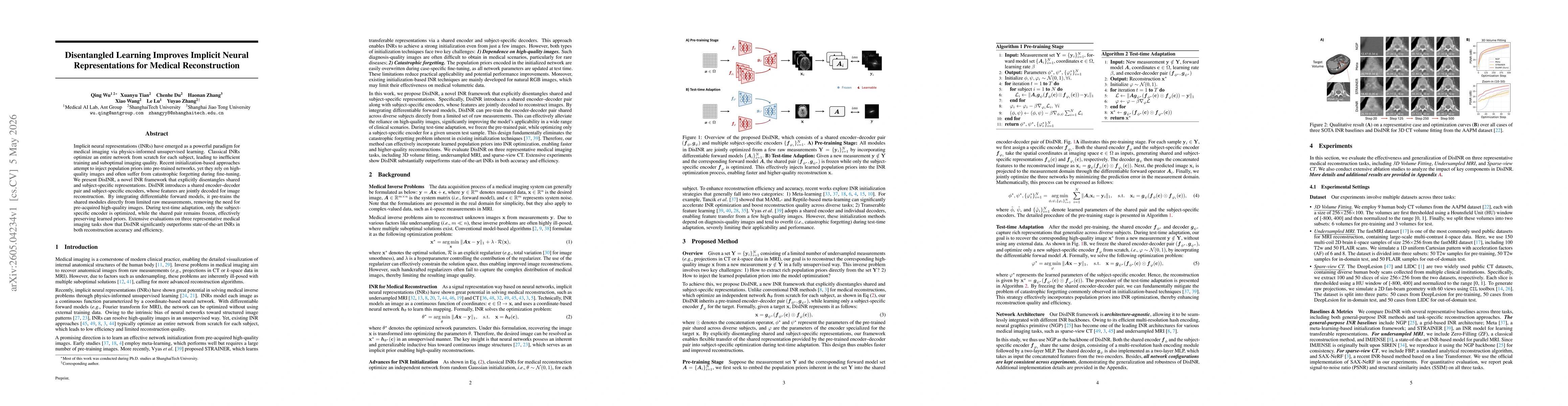 Thumbnail for Disentangled Learning Improves Implicit Neural Representations for Medical Reconstruction