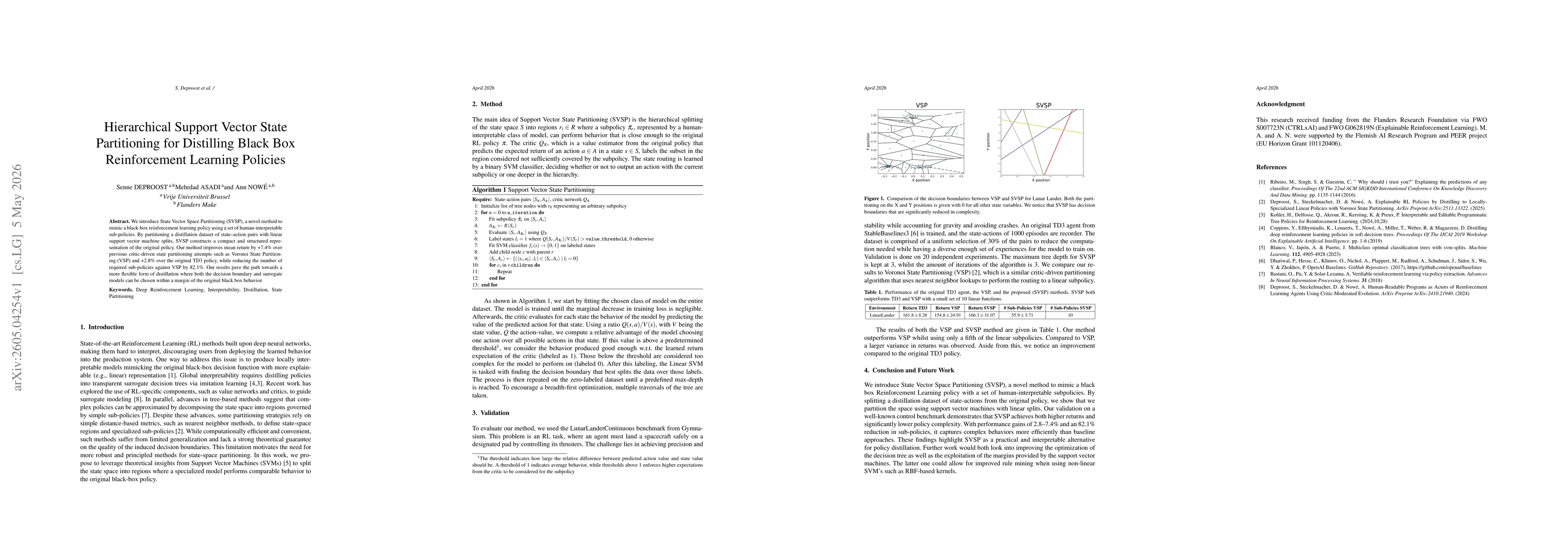 Thumbnail for Hierarchical Support Vector State Partitioning for Distilling Black Box Reinforcement Learning Policies