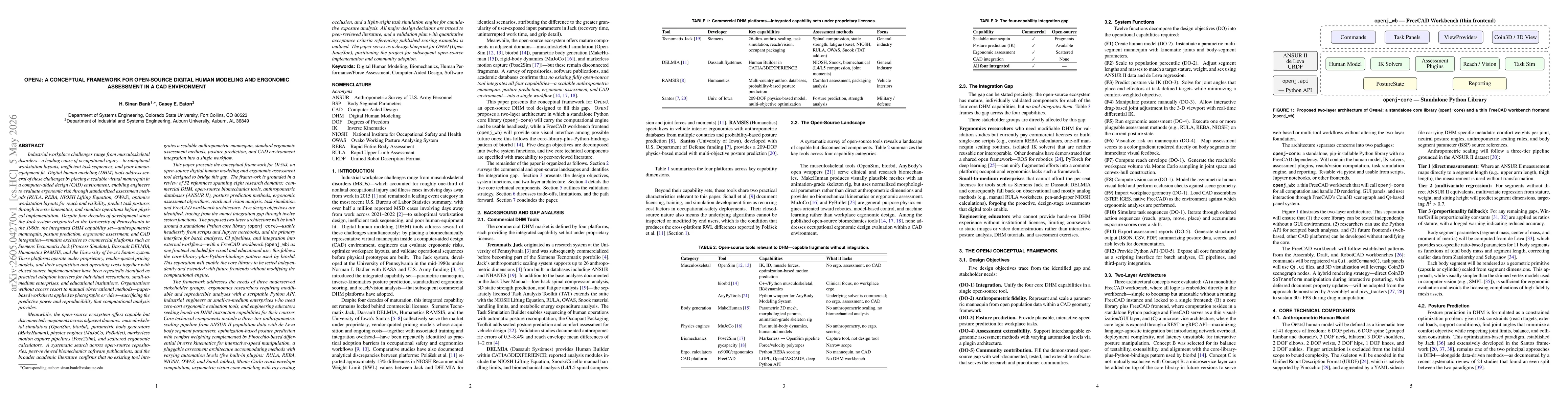 Thumbnail for OPENJ: A Conceptual Framework for Open-Source Digital Human Modeling and Ergonomic Assessment in a CAD Environment