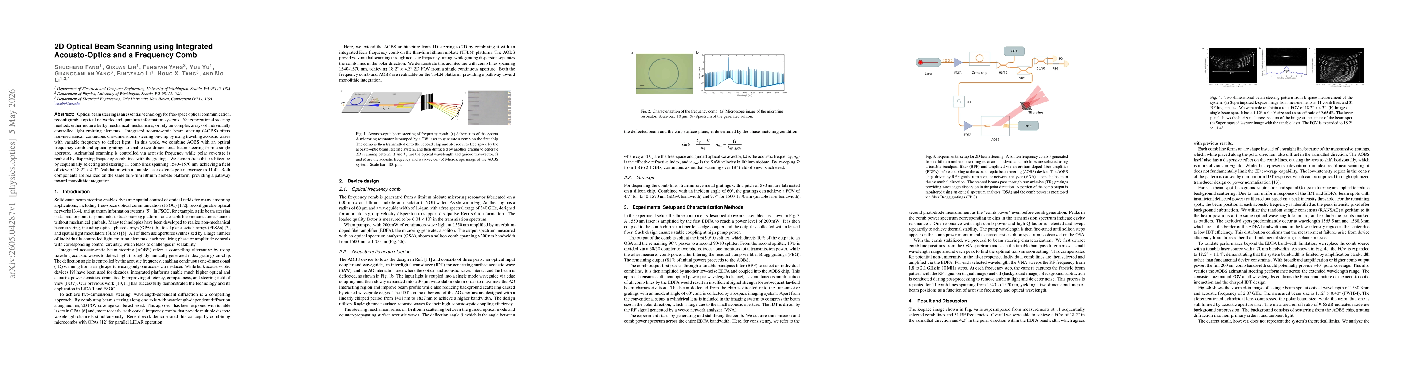 Thumbnail for 2D Optical Beam Scanning using Integrated Acousto-Optics and a Frequency Comb