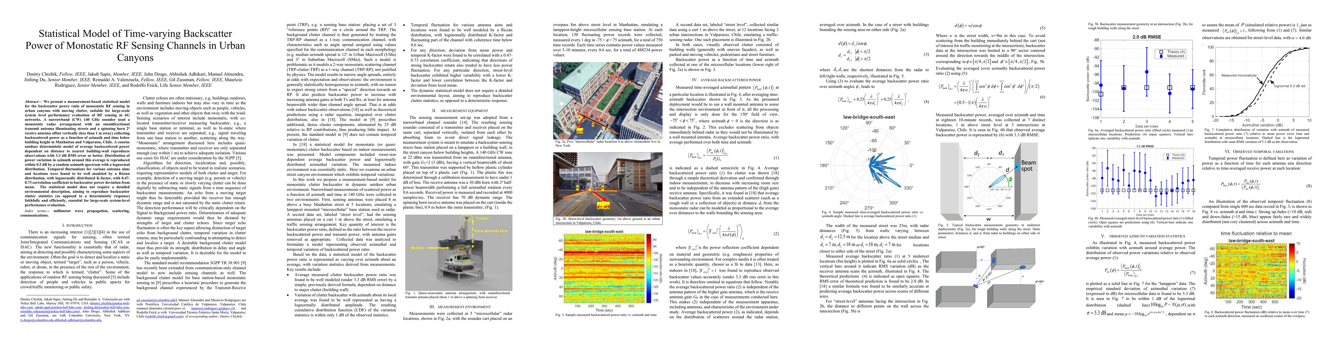 Thumbnail for Statistical Model of Time-varying Backscatter Power of Monostatic RF Sensing Channels in Urban Canyons