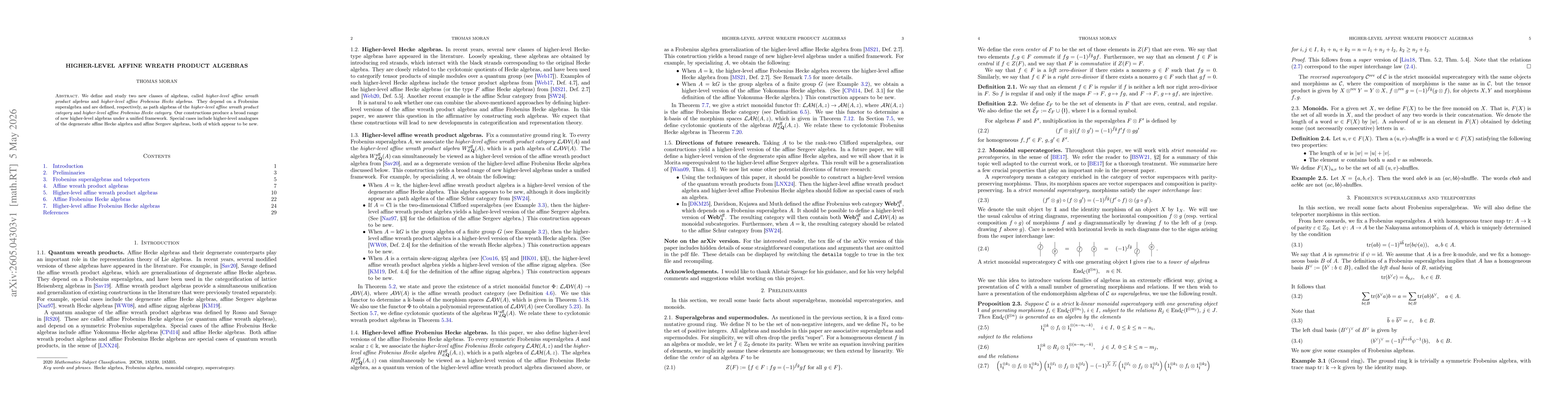 Thumbnail for Higher-level affine wreath product algebras
