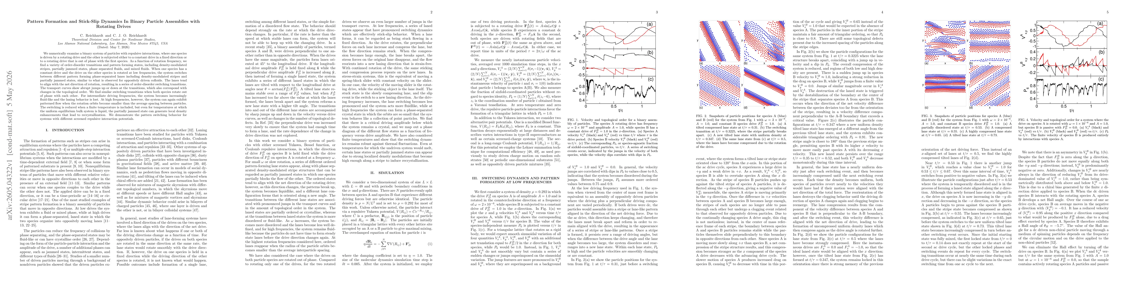 Thumbnail for Pattern Formation and Stick-Slip Dynamics in Binary Particle Assemblies with Rotating Drives